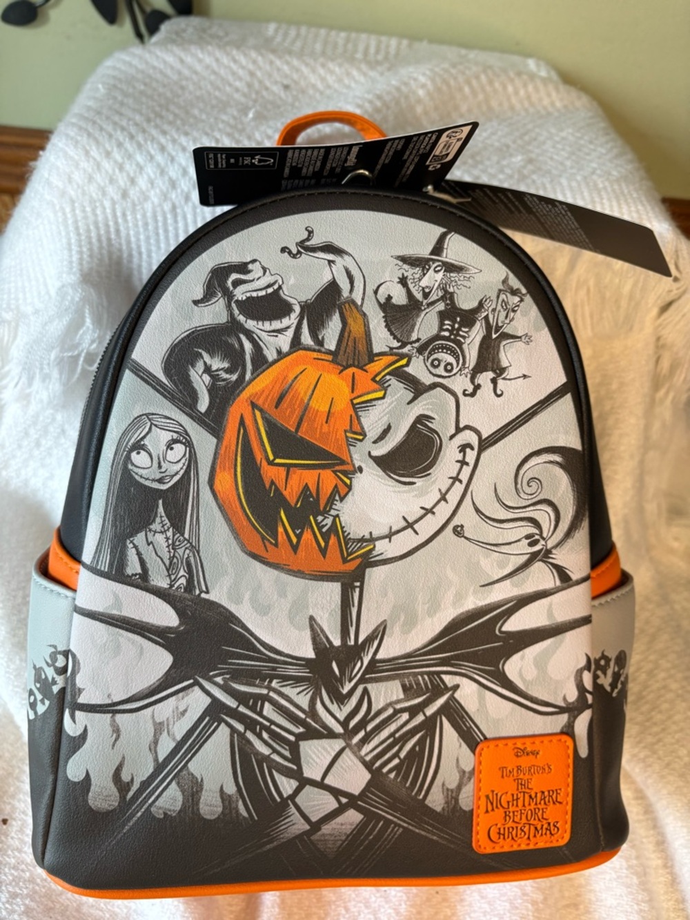 Loungefly The Nightmare Before Christmas Pumpkin Jack Orange Black Mini Backpack